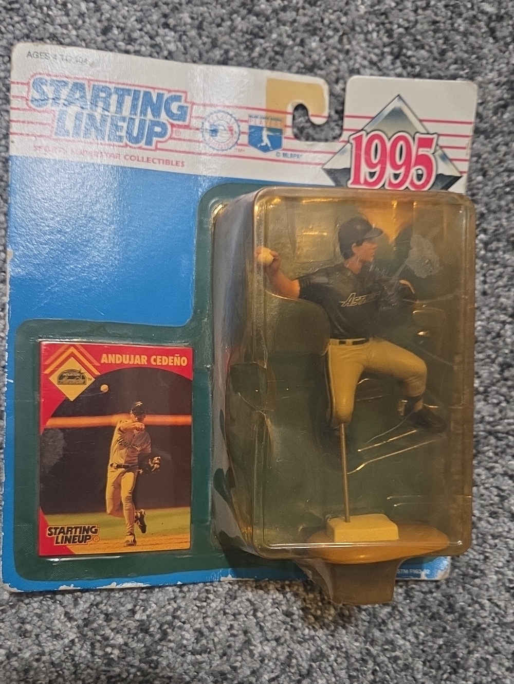 Starting Lineup 1995 Andujar Cedeño Baseball Action Figure - Black & Yellow